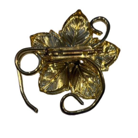 Vintage Brooch Ivory Enamel Pearl Gold Gilt MCM Estate Jewelry Flower Bud Pin - Picture 13 of 15